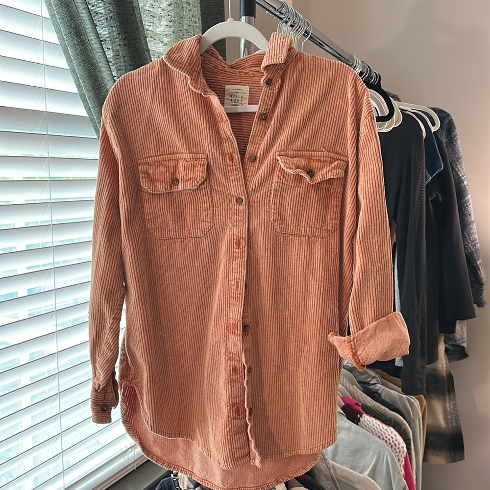 Oversized Ribbed Billabong Button-up